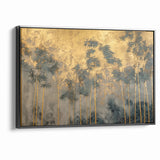 Modern Landscape Abstract Art - Golden Bamboo Forest Wall Decor