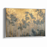 Modern Landscape Abstract Art - Golden Bamboo Forest Wall Decor