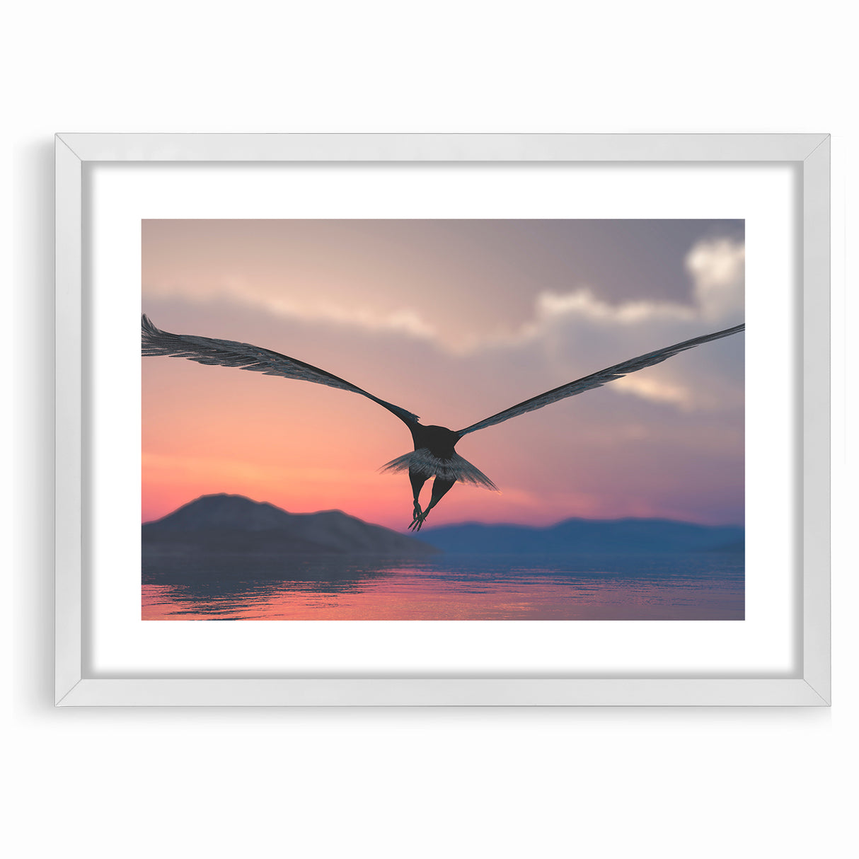 Graceful Birds of Prey Wall Art – Soaring Eagle at Sunset Canvas Print