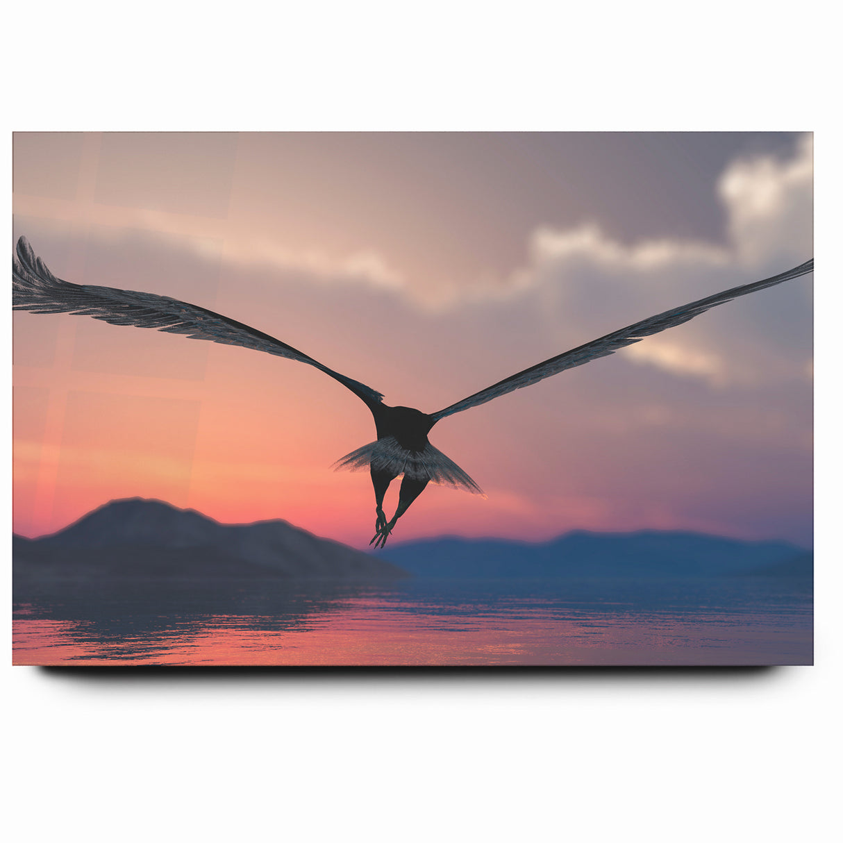 Graceful Birds of Prey Wall Art – Soaring Eagle at Sunset Canvas Print