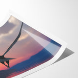 Graceful Birds of Prey Wall Art – Soaring Eagle at Sunset Canvas Print