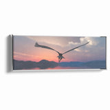 Graceful Birds of Prey Wall Art – Soaring Eagle at Sunset Canvas Print