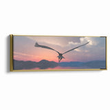 Graceful Birds of Prey Wall Art – Soaring Eagle at Sunset Canvas Print