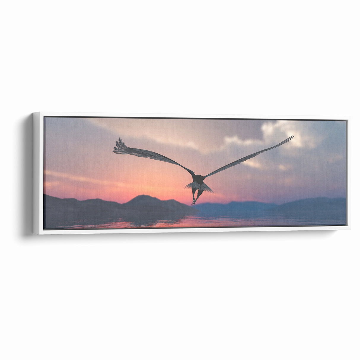 Graceful Birds of Prey Wall Art – Soaring Eagle at Sunset Canvas Print
