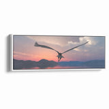 Graceful Birds of Prey Wall Art – Soaring Eagle at Sunset Canvas Print