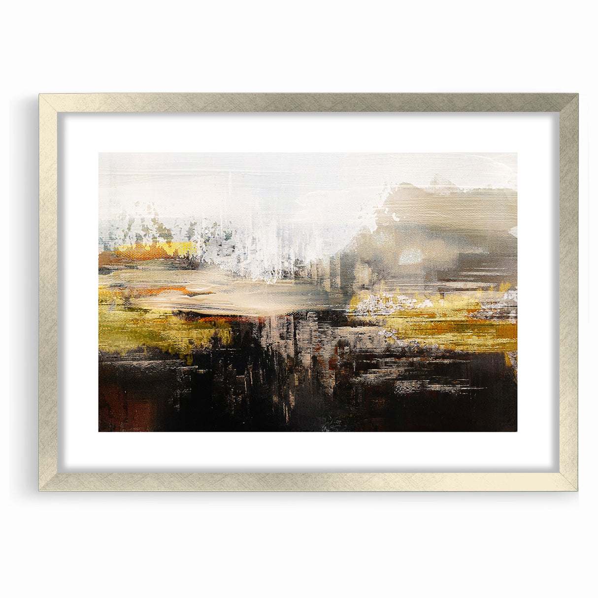 Contemporary Geometric Line and Brush Strokes Art