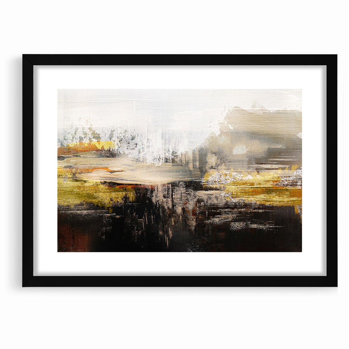 Contemporary Geometric Line and Brush Strokes Art