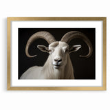 Majestic White Antelope with Impressive Horns - Captivating Wall Art