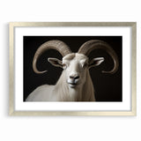 Majestic White Antelope with Impressive Horns - Captivating Wall Art