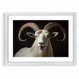 Majestic White Antelope with Impressive Horns - Captivating Wall Art