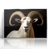 Majestic White Antelope with Impressive Horns - Captivating Wall Art