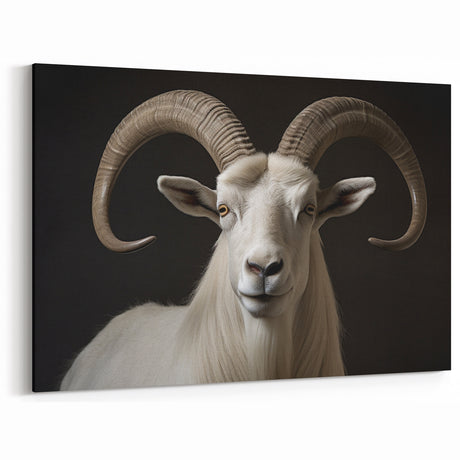 Majestic White Antelope with Impressive Horns - Captivating Wall Art