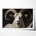 Majestic White Antelope with Impressive Horns - Captivating Wall Art
