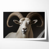 Majestic White Antelope with Impressive Horns - Captivating Wall Art
