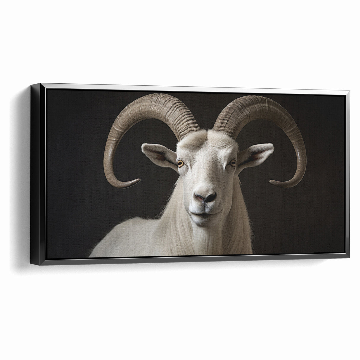 Majestic White Antelope with Impressive Horns - Captivating Wall Art