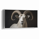 Majestic White Antelope with Impressive Horns - Captivating Wall Art