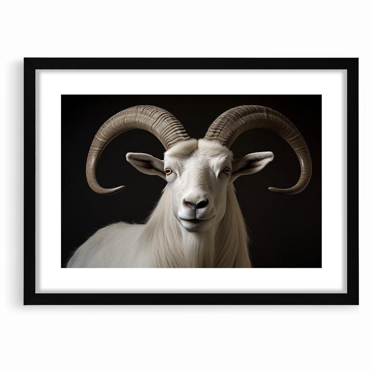 Majestic White Antelope with Impressive Horns - Captivating Wall Art