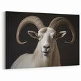 Majestic White Antelope with Impressive Horns - Captivating Wall Art