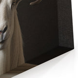 Majestic White Antelope with Impressive Horns - Captivating Wall Art