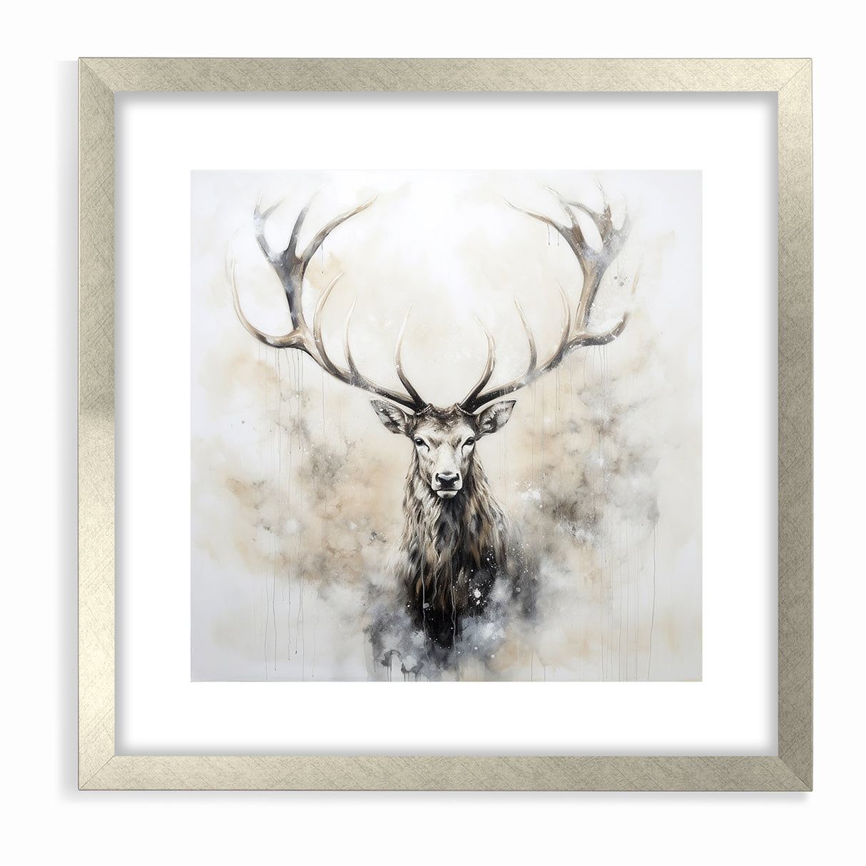 Ethereal Antelope in Mist - Minimalist Wildlife Wall Art Decor