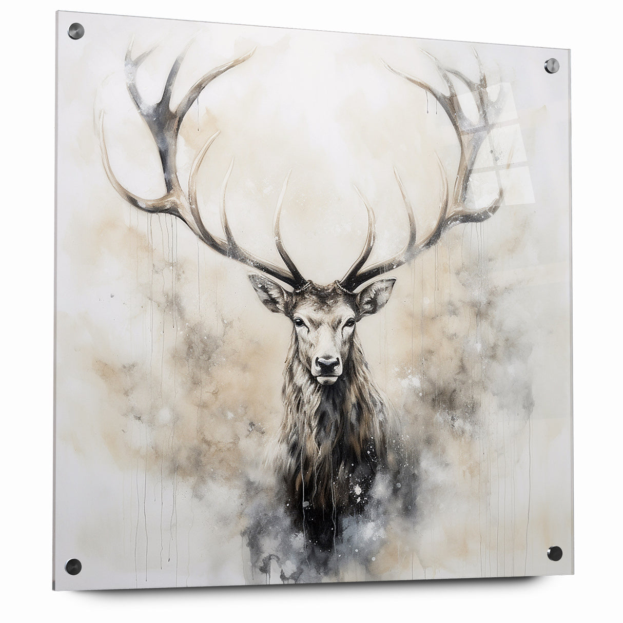 Ethereal Antelope in Mist - Minimalist Wildlife Wall Art Decor