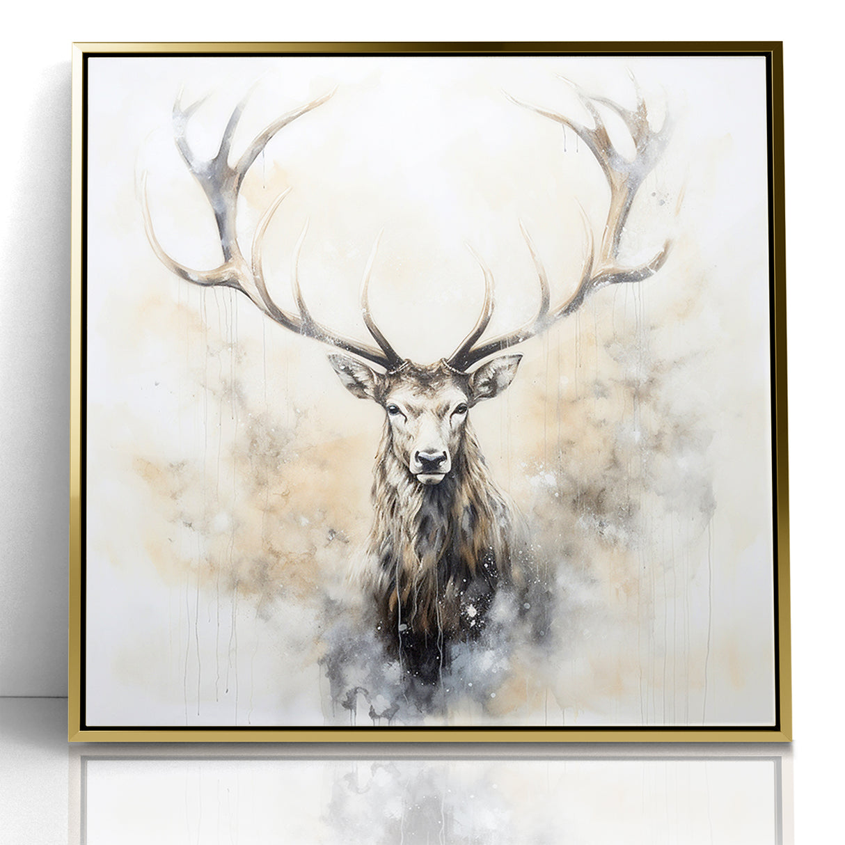 Ethereal Antelope in Mist - Minimalist Wildlife Wall Art Decor