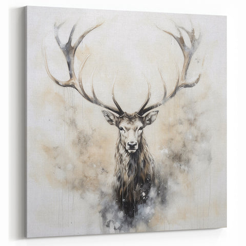 Ethereal Antelope in Mist - Minimalist Wildlife Wall Art Decor