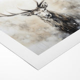 Ethereal Antelope in Mist - Minimalist Wildlife Wall Art Decor