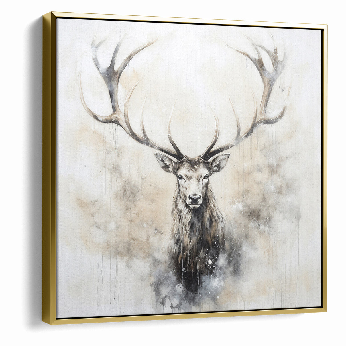 Ethereal Antelope in Mist - Minimalist Wildlife Wall Art Decor