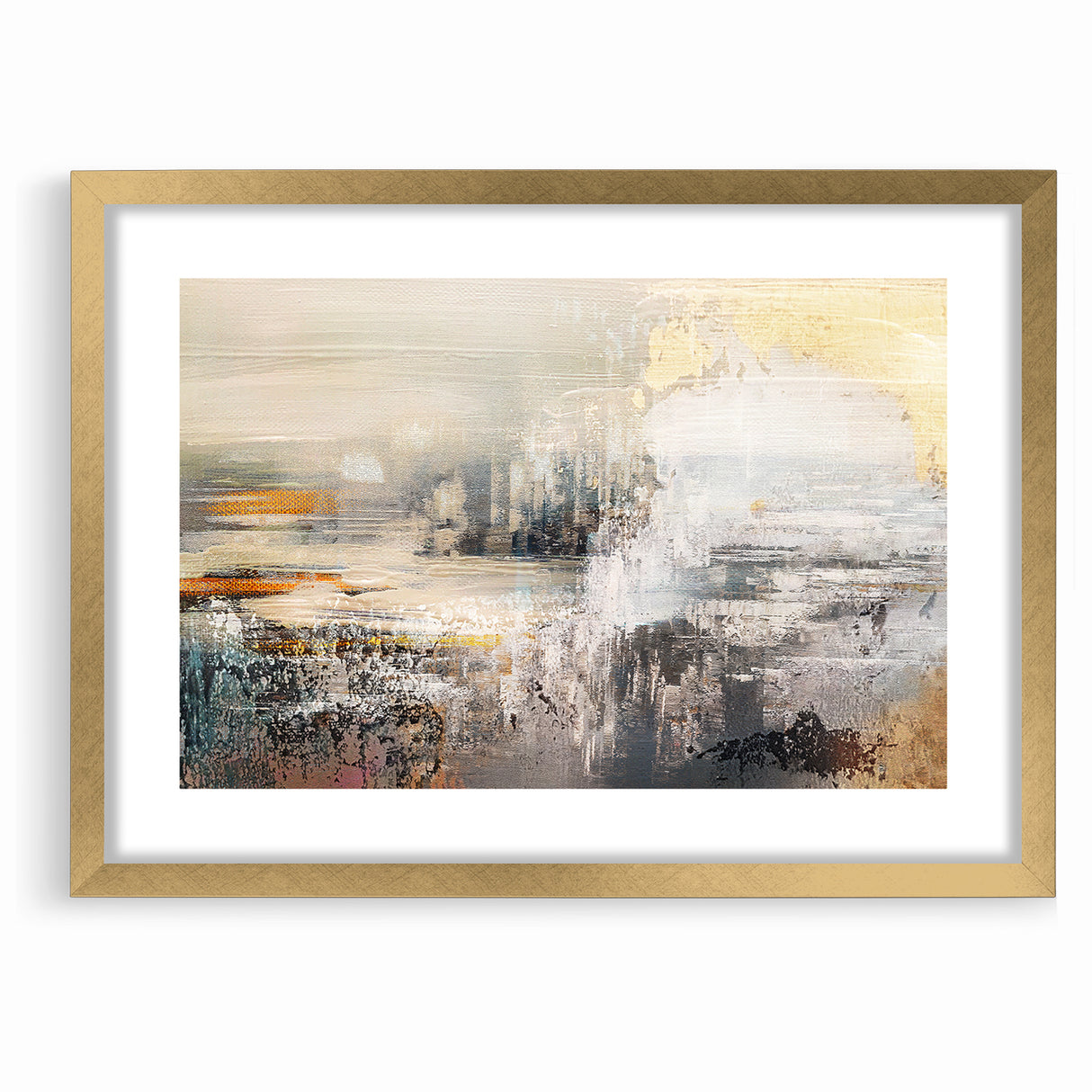 Geometric Strokes and Lines Abstract Art on Canvas