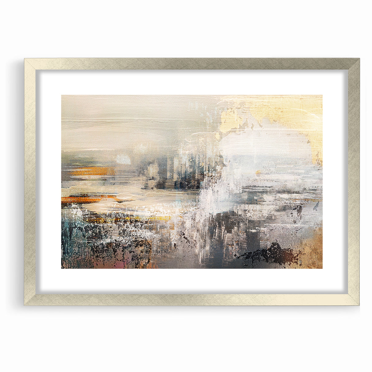 Geometric Strokes and Lines Abstract Art on Canvas