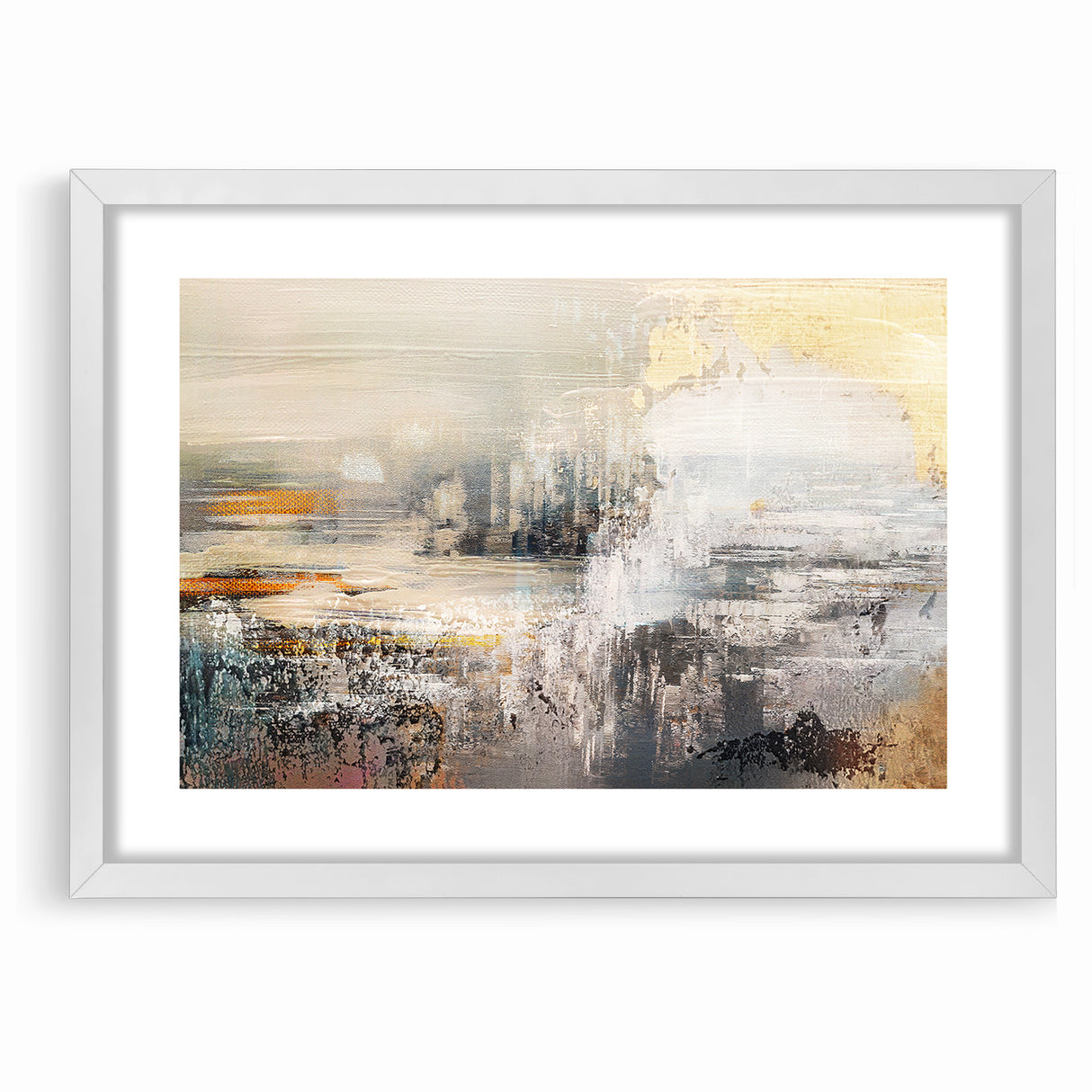 Geometric Strokes and Lines Abstract Art on Canvas