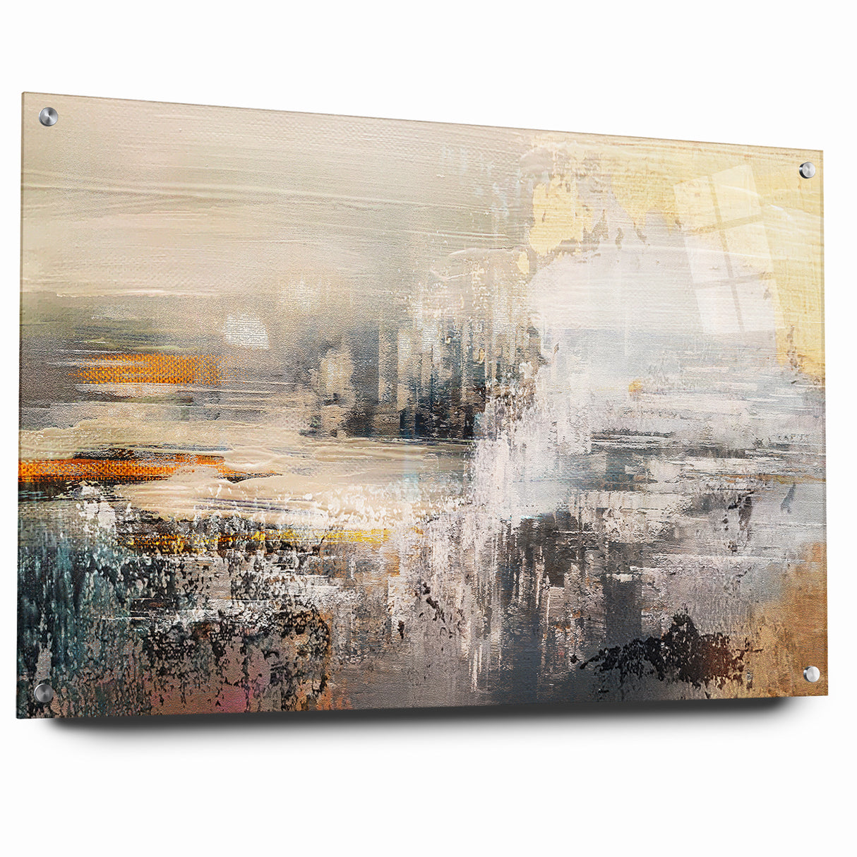 Geometric Strokes and Lines Abstract Art on Canvas
