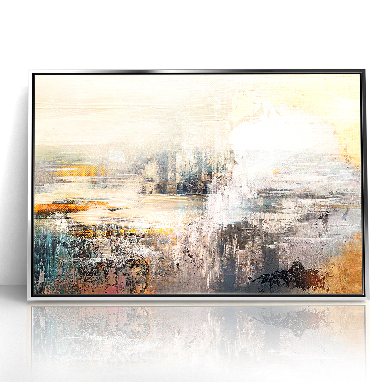 Geometric Strokes and Lines Abstract Art on Canvas