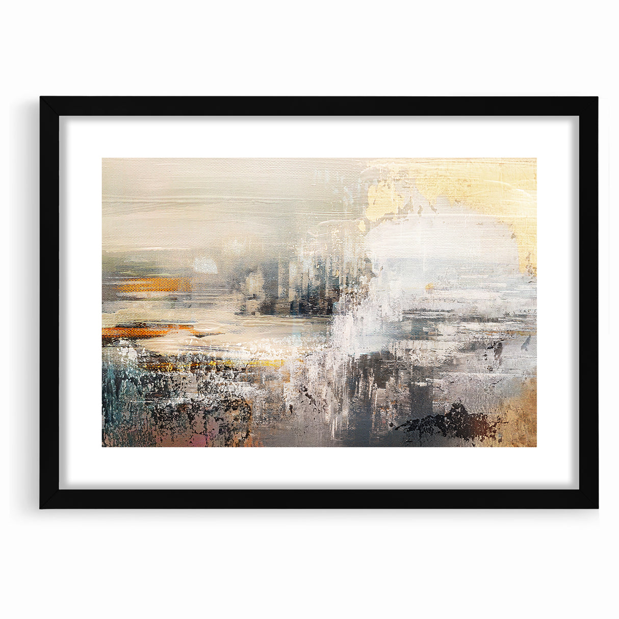 Geometric Strokes and Lines Abstract Art on Canvas