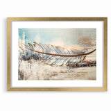 Modern Feather Abstract Art on Canvas