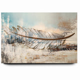 Modern Feather Abstract Art on Canvas