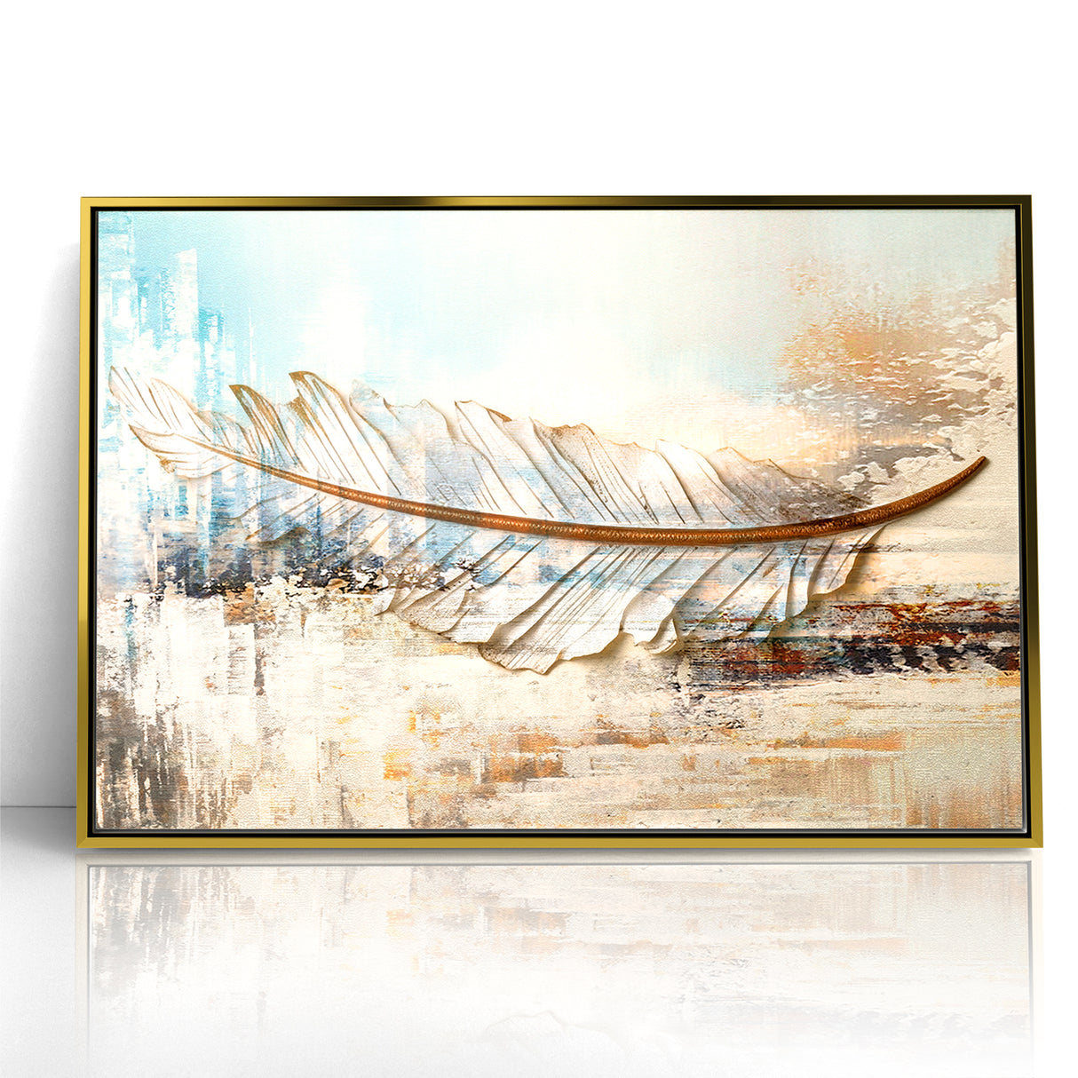 Modern Feather Abstract Art on Canvas