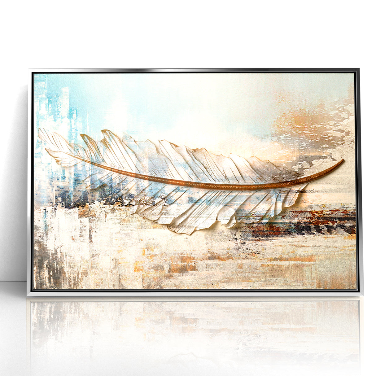 Modern Feather Abstract Art on Canvas