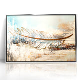 Modern Feather Abstract Art on Canvas