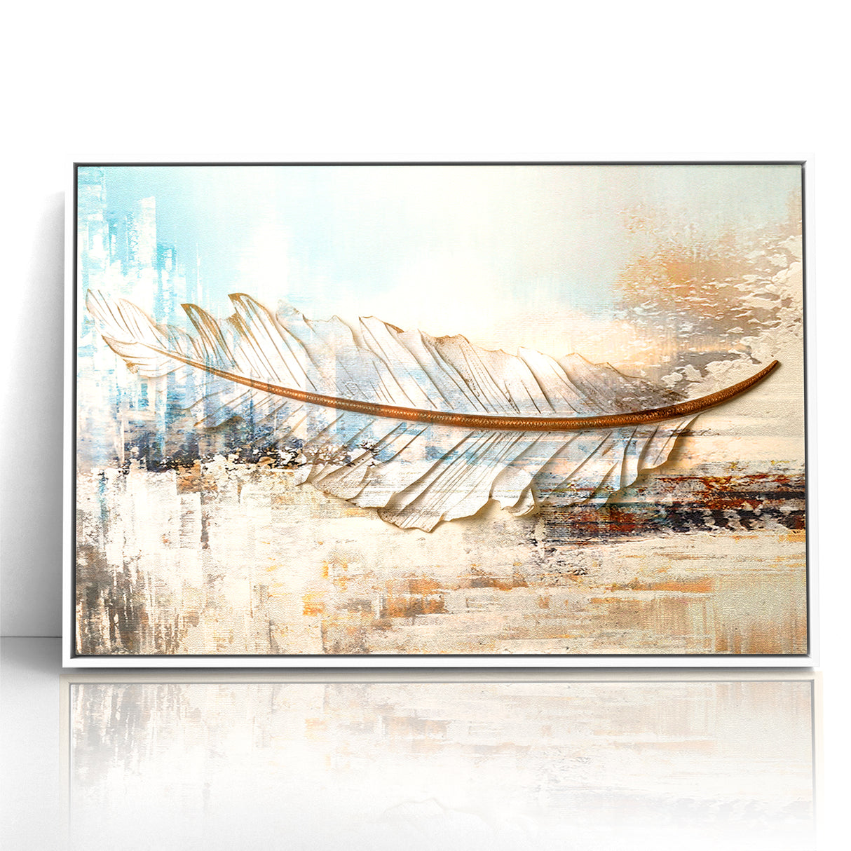 Modern Feather Abstract Art on Canvas