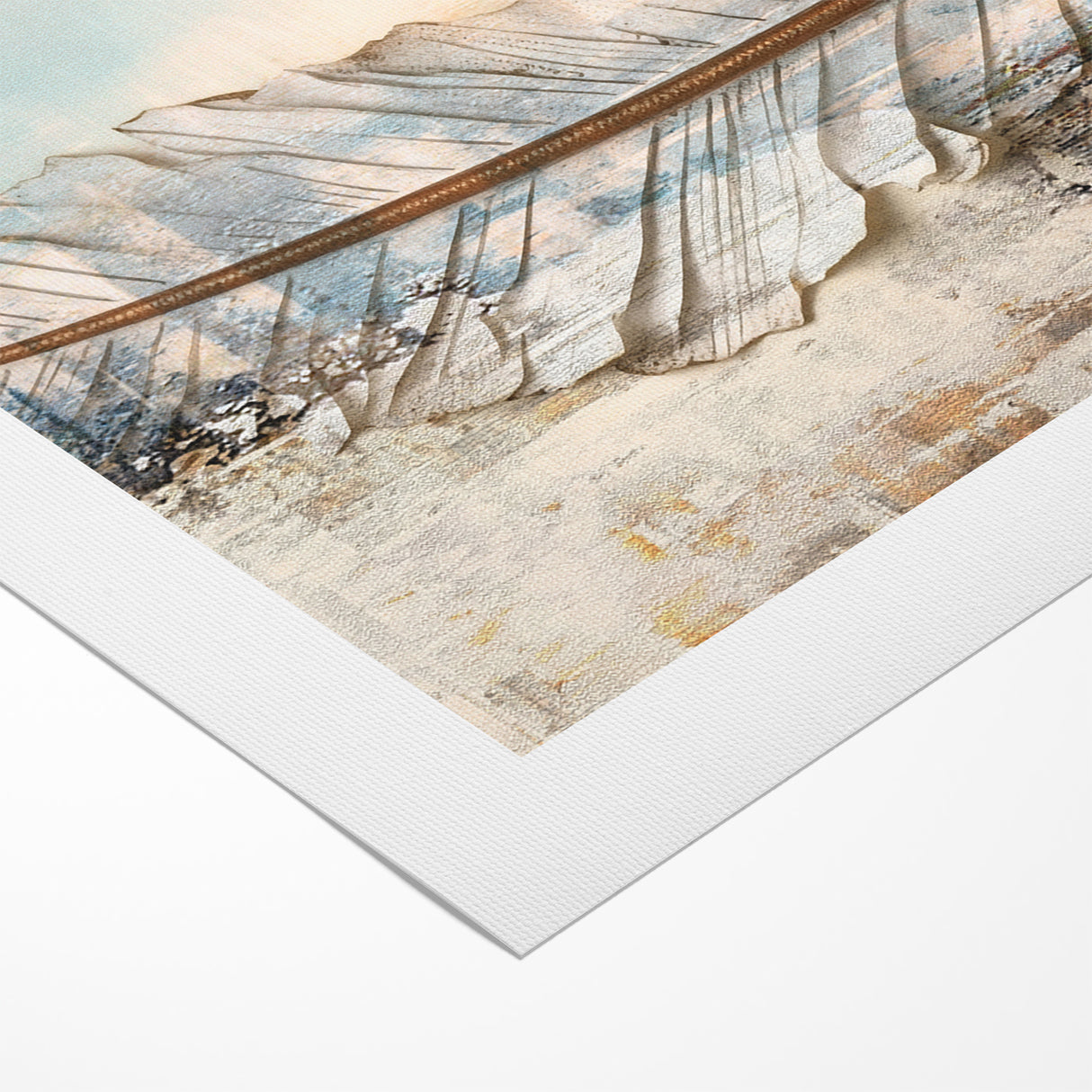 Modern Feather Abstract Art on Canvas