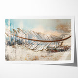 Modern Feather Abstract Art on Canvas