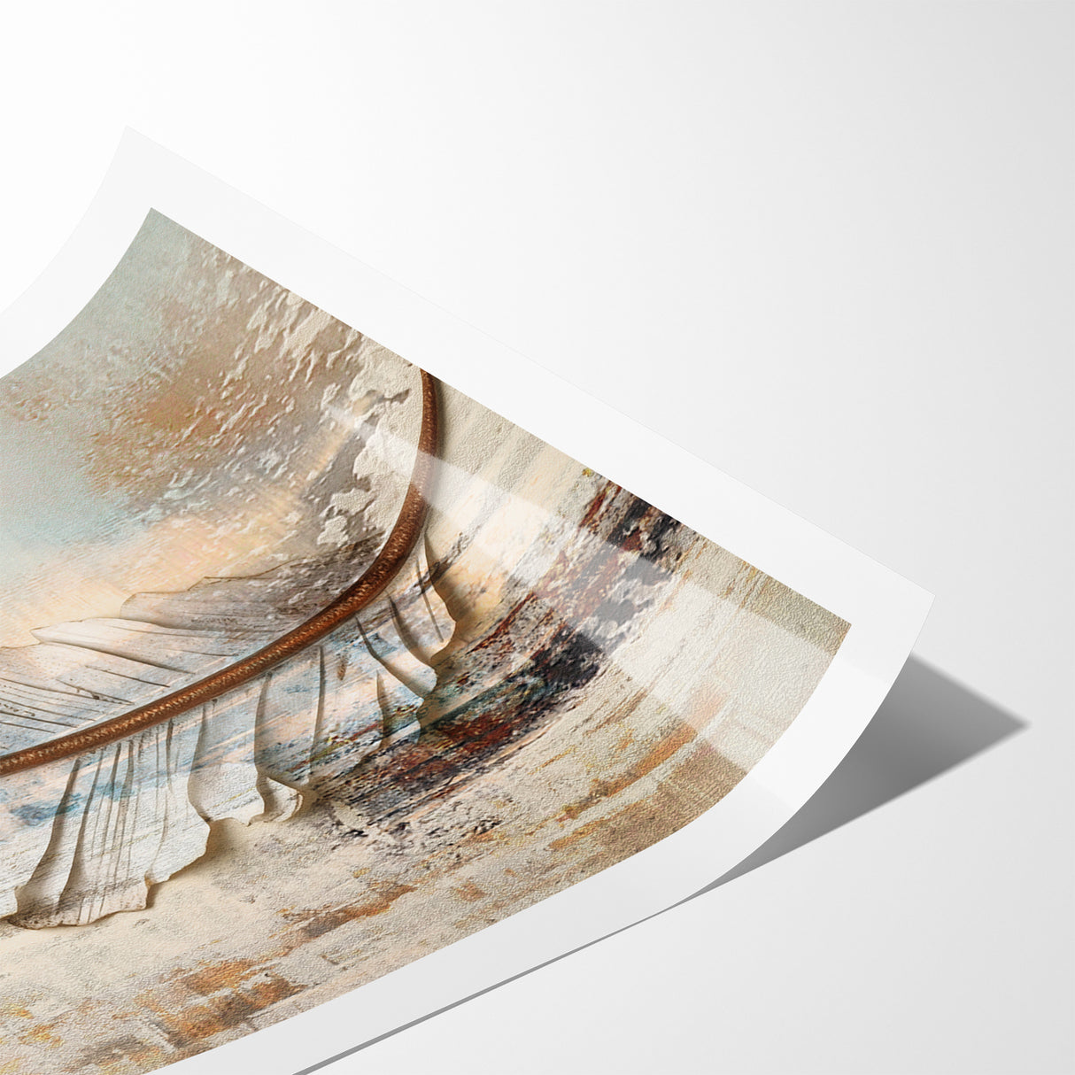Modern Feather Abstract Art on Canvas