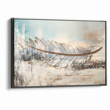 Modern Feather Abstract Art on Canvas