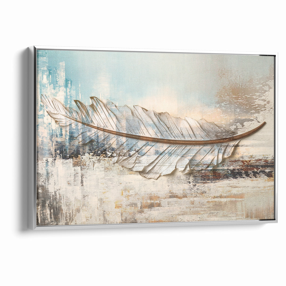 Modern Feather Abstract Art on Canvas