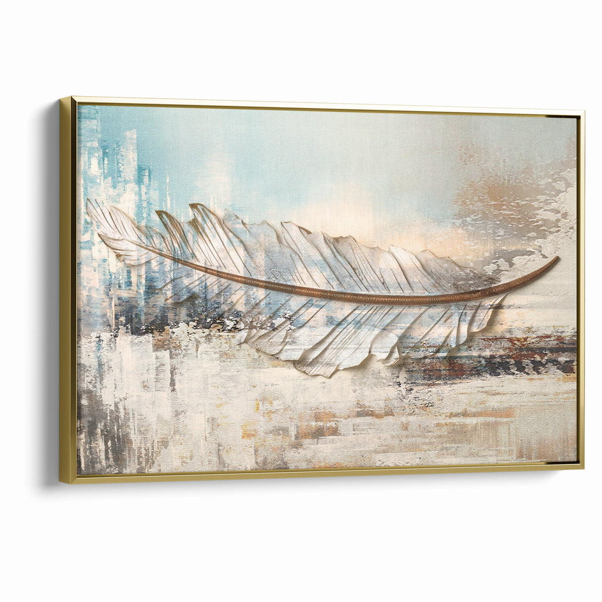 Modern Feather Abstract Art on Canvas