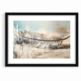Modern Feather Abstract Art on Canvas