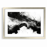 Flowing Black and White Abstract Art | Monochrome Canvas Design