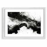 Flowing Black and White Abstract Art | Monochrome Canvas Design
